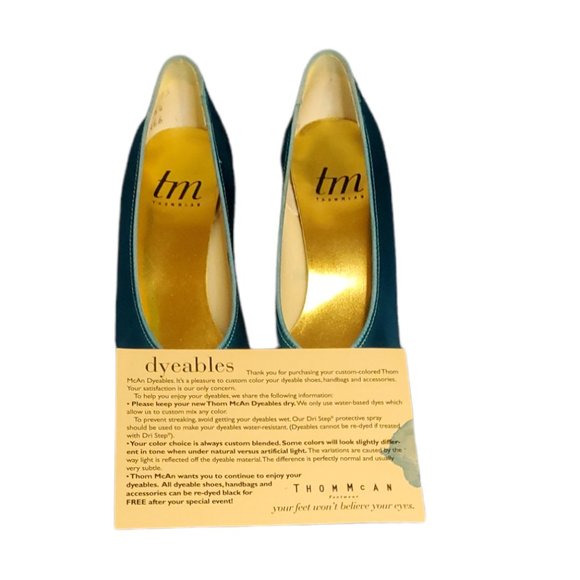 Vintage NWT Turquoise 2 in Heels Pumps SZ 8 - Picture 4 of 10